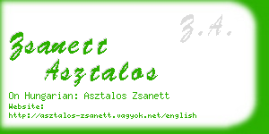 zsanett asztalos business card